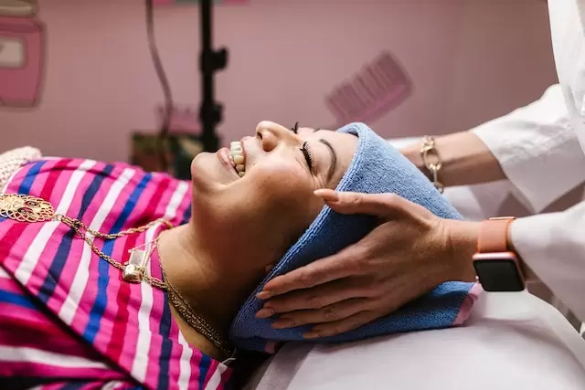 Woman Preparing for Facial